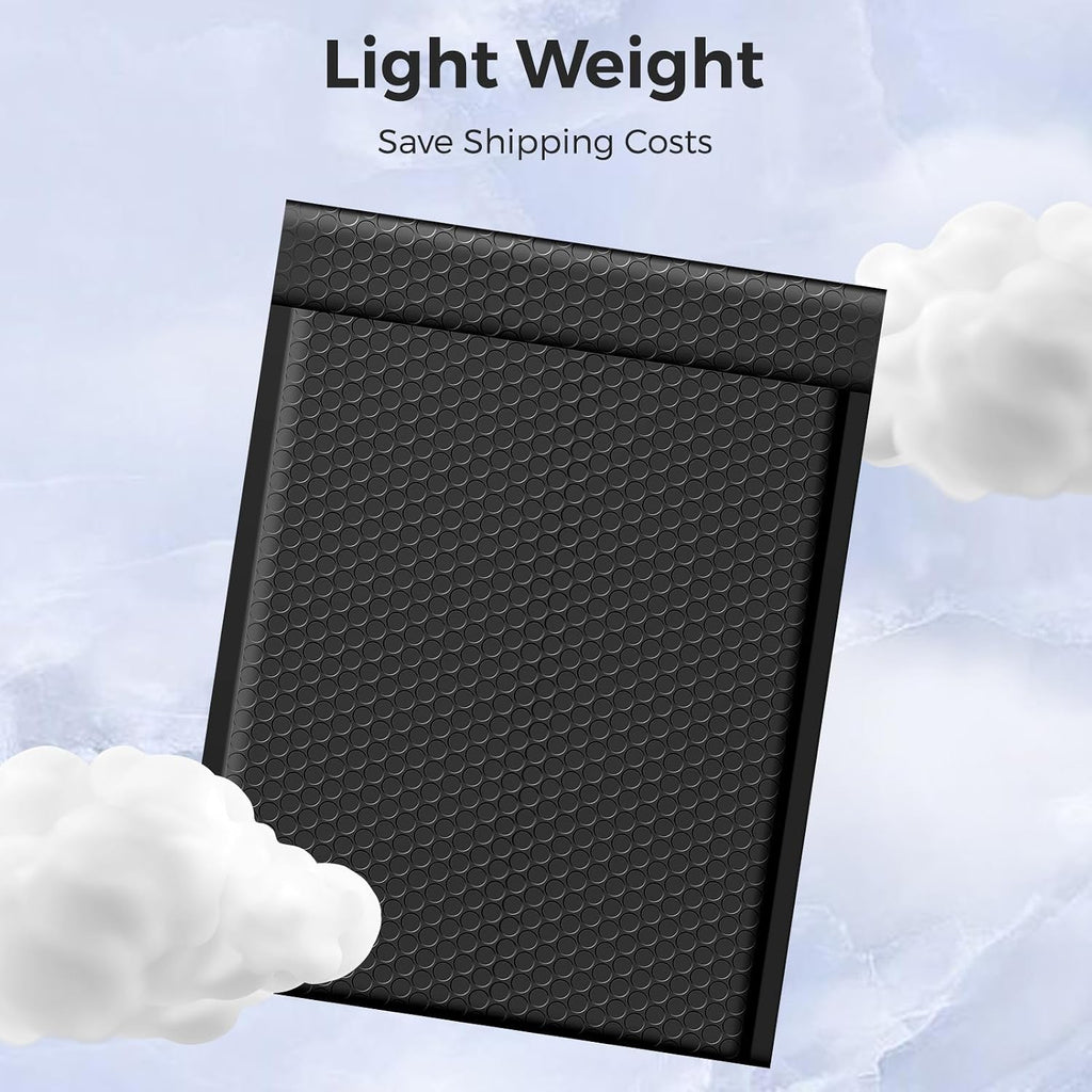 Bubble Mailers 10x13" Padded Envelopes Black 25 Pack Waterproof