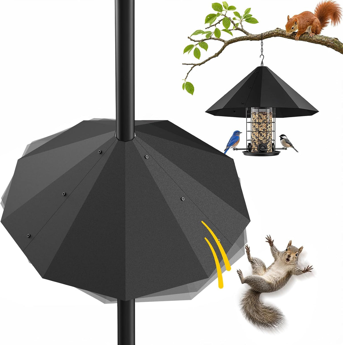 19'' Metal Squirrel Baffle for Bird Feeder Pole