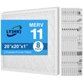 20x20x1 MERV 11 Air Filter, Quality AC/HVAC Furnace Filter，2 Reusable ABS Frame + 8 Pack Replaceable Filter