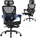 Ergonomic Mesh Office Chair with Footrest, Executive High Back Computer Desk Chair with 3D Adjustable Headrest &