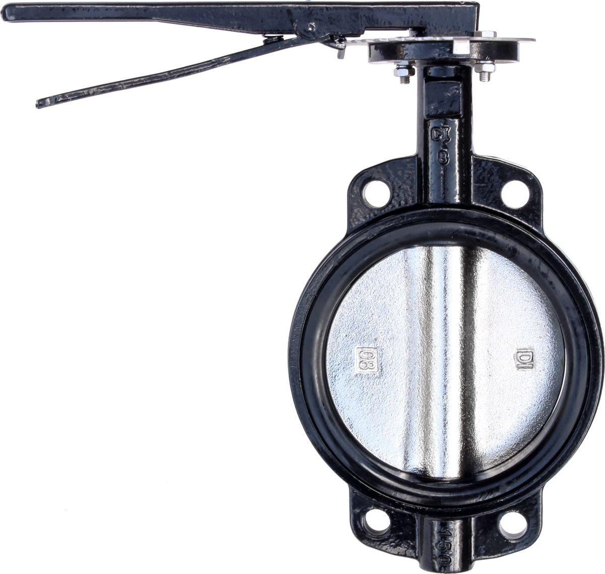 RKLO8 Cast Iron Butterfly Valve, Lever Style, EPDM, Black, 8"