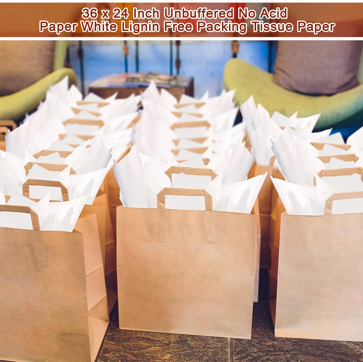 200 Pcs 24 x 36 Inch Archival Acid Free Tissue Paper Unbuffered No Acid No Lignin Archival Packing Paper for Artwork