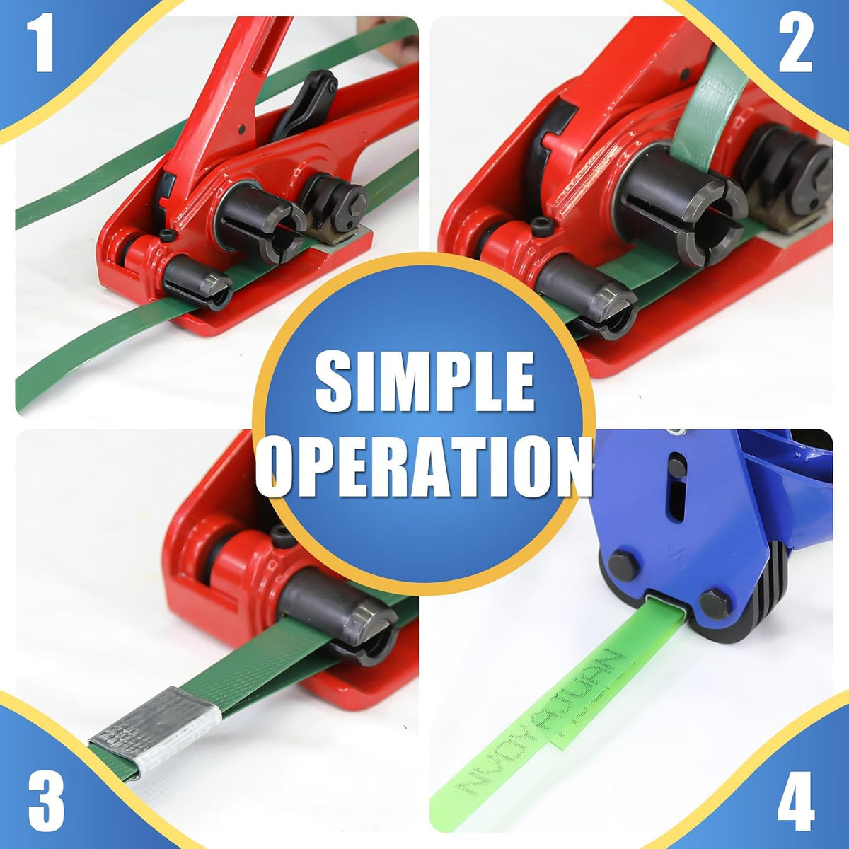 Heavy Duty Banding Strapping Tensioner & Cutter for 1/2"-3/4" Width Polyester Polyproplyn Poly Plastic Strap Manual