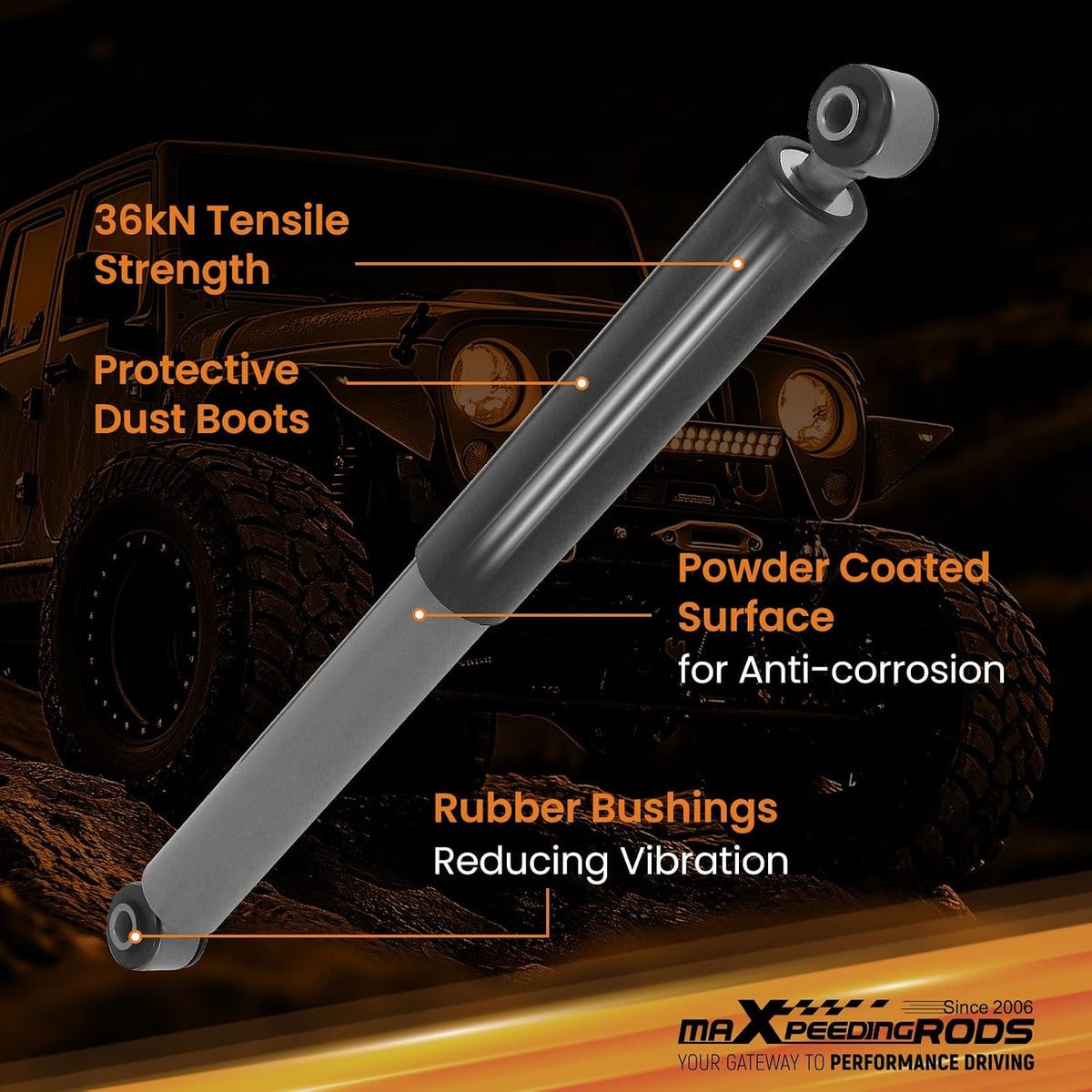 maXpeedingrods 2-4” Rear Drop Shock for Chevy Silverado/Sierra 1500 99-18