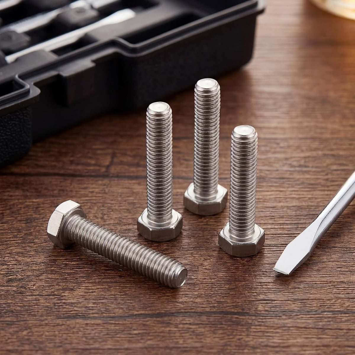 Zonon 50 Pcs 5/16-18 x 1-1/4" Hex Head Screw Bolt, Silver