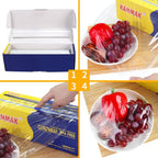 Plastic Wrap with Slide Cutter - 12 Inch Food Service Cling Film Roll - Clear Refillable Stretch Film - 1000 SQ FT