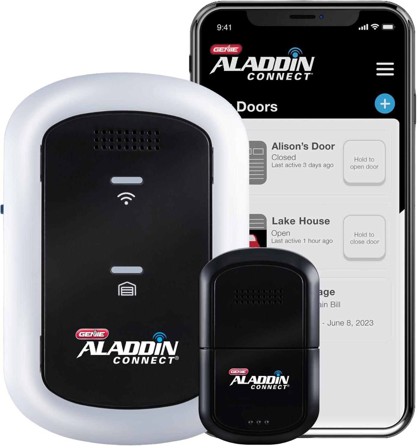 Aladdin Connect Smart Garage Door Controller, Single Door Kit ALKT2-R | Wi-Fi Enabled, App Control, Works with Most