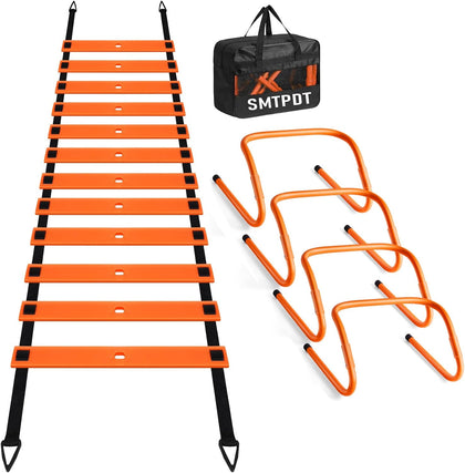Agility Ladder,Soccer Training Equipment Set,20ft Speed Ladder,4 Agility Hurdles,Football Basketball Training