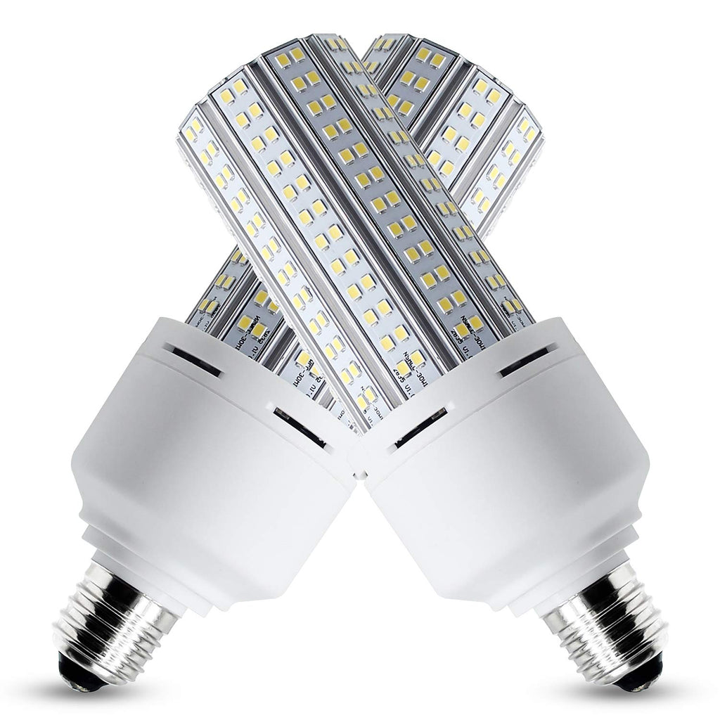 2 Pack LED Corn Light 600W Equivalent LED Corn Bulb 7500 Lumen 60W Large Area Cool Daylight White E26/E27 Medium Base