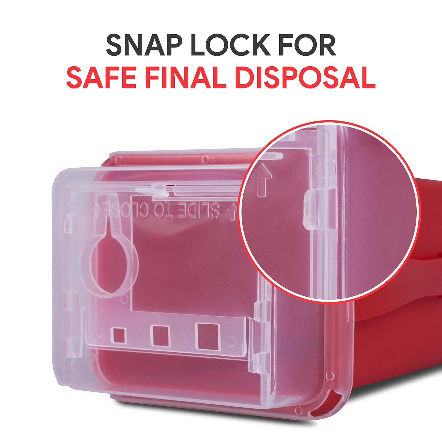 Sharps Container 1 Quart (1-Pack) for Home Use & Travel Disposal | Small & Portable, Convenient Handle, Built-In