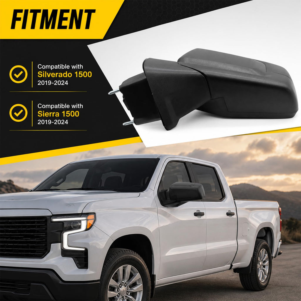 OsyphereX Left Side Mirror Compatible with 2019-2024 Silverado/Sierra 1500