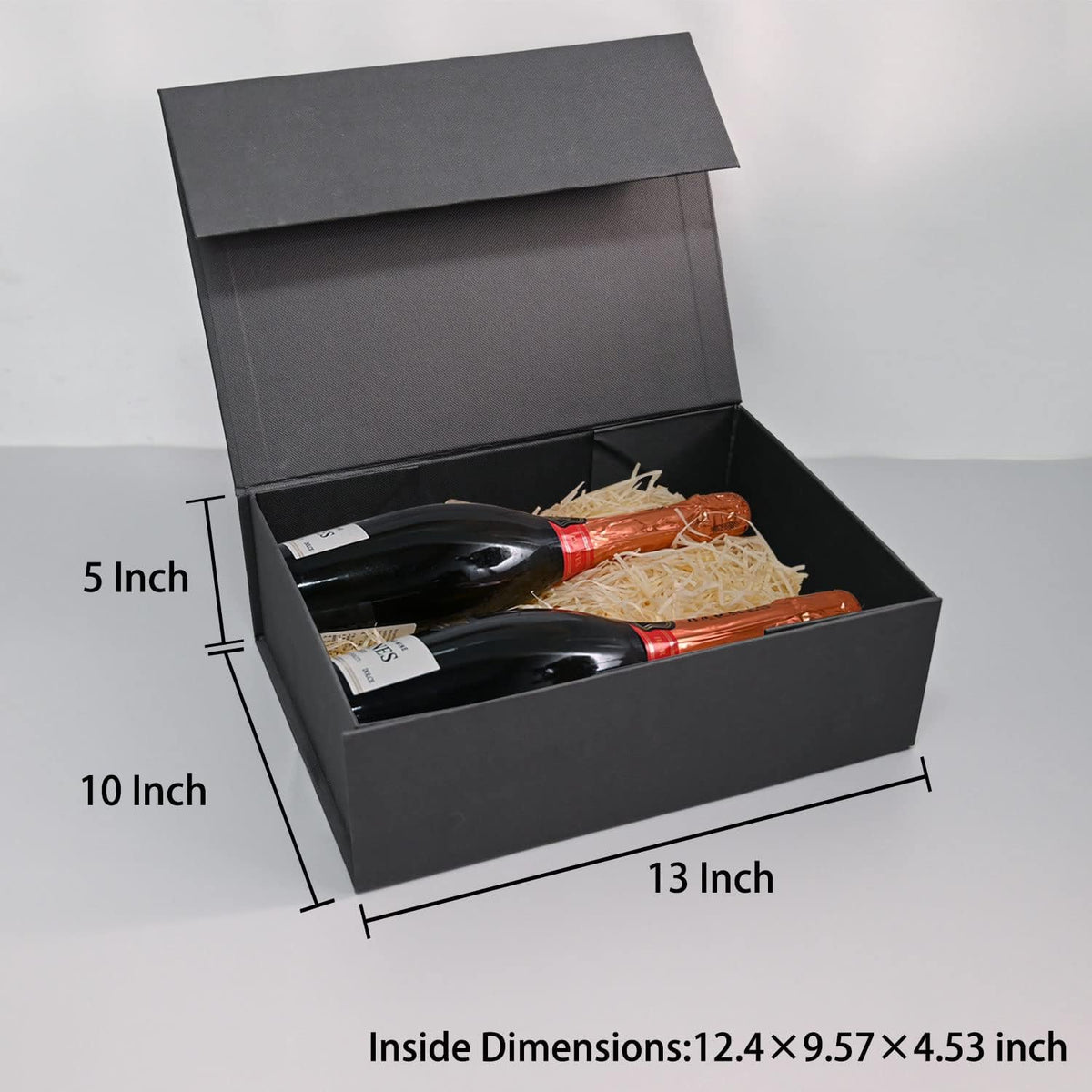 Black Gift Boxes with Lids, 2-Pack 13.5x10x4" Birthday gift box for Present