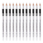 12 PCS White Eyebrow Eyeliner Pencils,White Eyeshadow Makeup Pen,Sweatproof Eye Highlighter Makeup