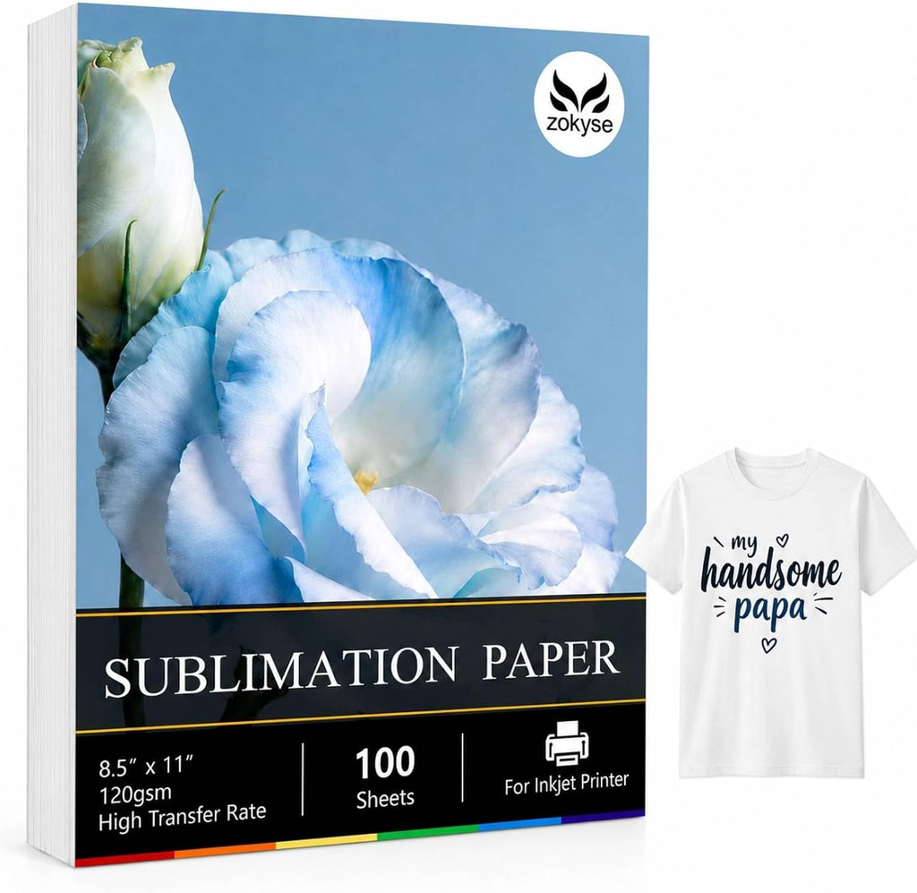 Sublimation Paper 120g Heat Press Paper 100Sheet 8.5x11 for T shirts | Letter Size Heat Transfer Paper for Tumblers