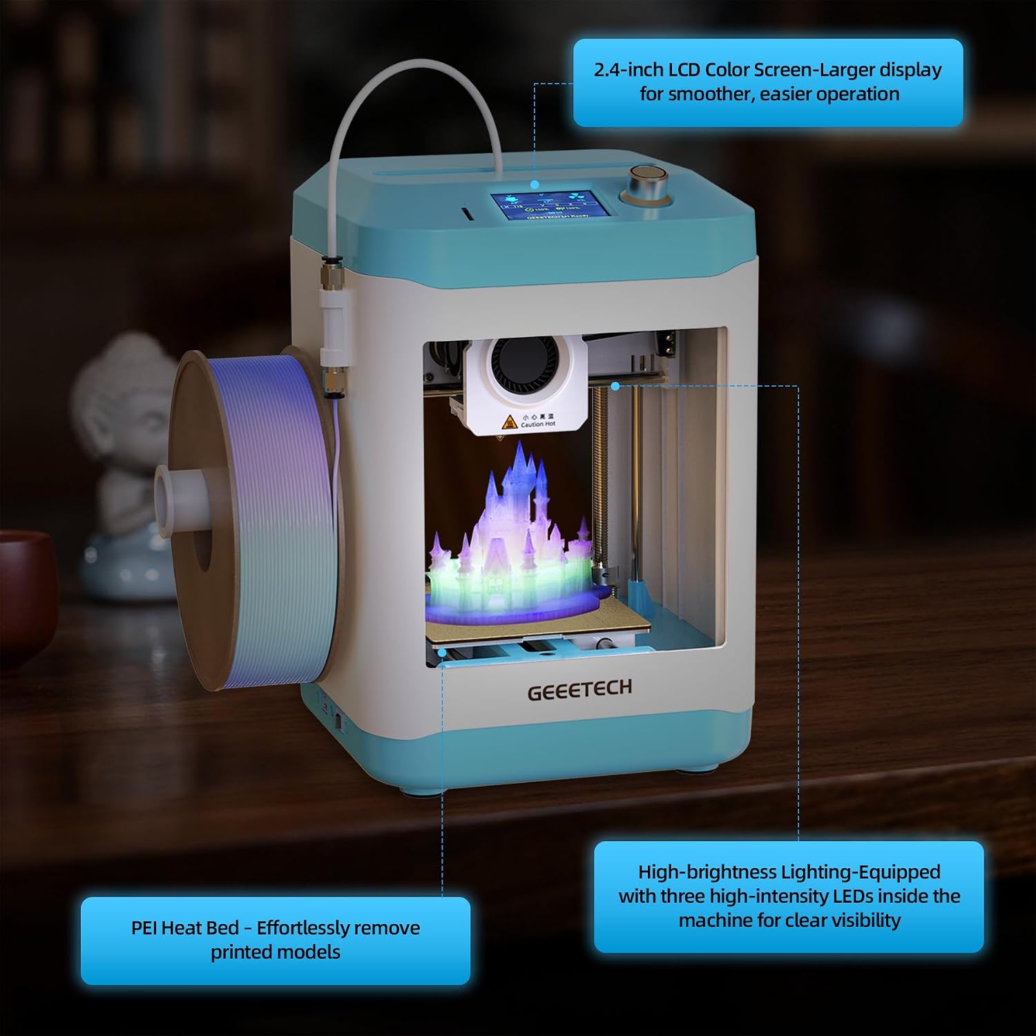 3D Printer for Kids & Beginners, High-Speed Mini 3D Printer | Auto-Leveling, Fully Open Source Pre-Assembled STEM