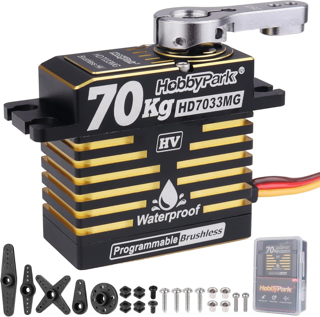 Waterproof 966oz-in 70KG Servo High Torque Servo Brushless Motor 8.4V HV Servo Metal Gear RC Servo Programmable for