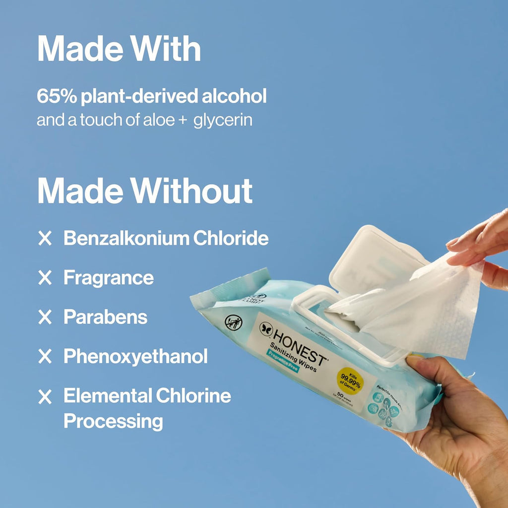 Sanitizing Wipes, Fragrance-Free, Antibacterial, 150ct