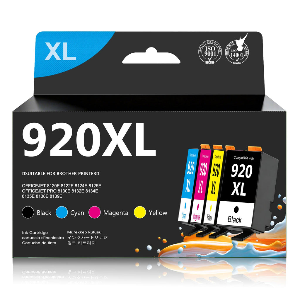 920 920XL High Yield Ink Cartridges,Replacement for HP 920 920XL, 4-Pack