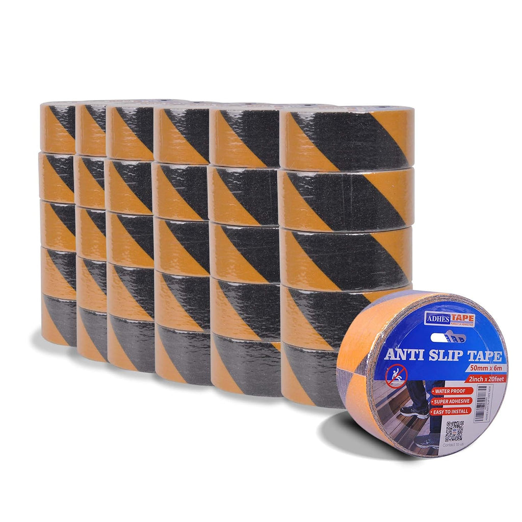 ADHES 30 Rolls Non Slip Hazard Caution Tape, Safety Anti Slip Tape Roll | Strong Grip Warning Tape Floor Mats Sticker