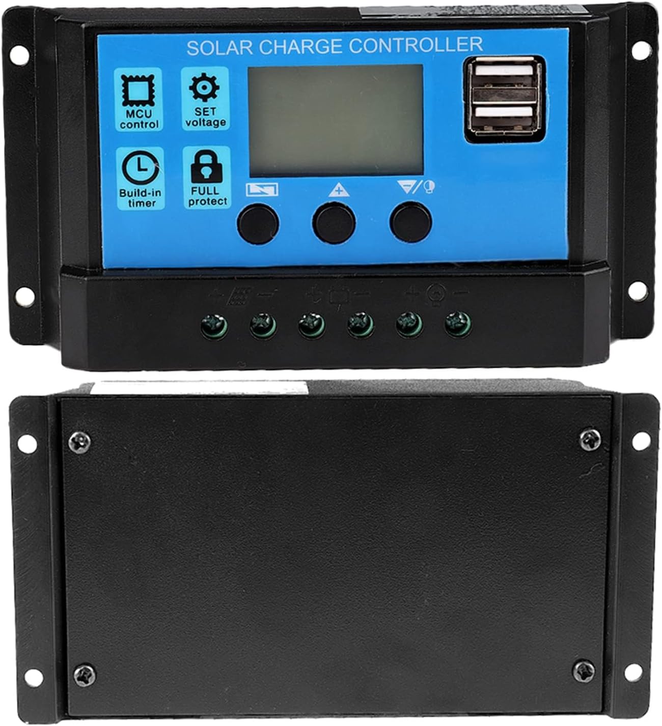 Solar Charge Controller, 12V-24V MPPT PWM Battery Controller with LCD Display, 40A Dual USB