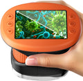 2.4" 4K 1000X Digital Kids Microscope with 32G Card 12 Slides Orange | Long distance viewing, portable handheld edu