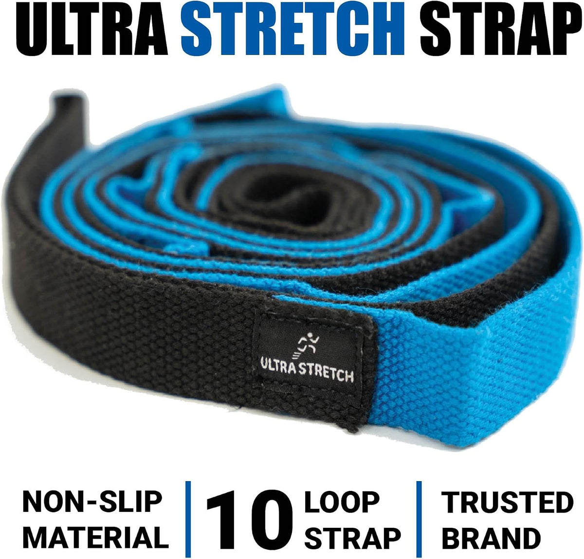 KneeSled Ultra Stretch Strap with 10 Loops, Physical Therapy Strap for Hamstring, Leg & Foot Stretching, Stretch Out