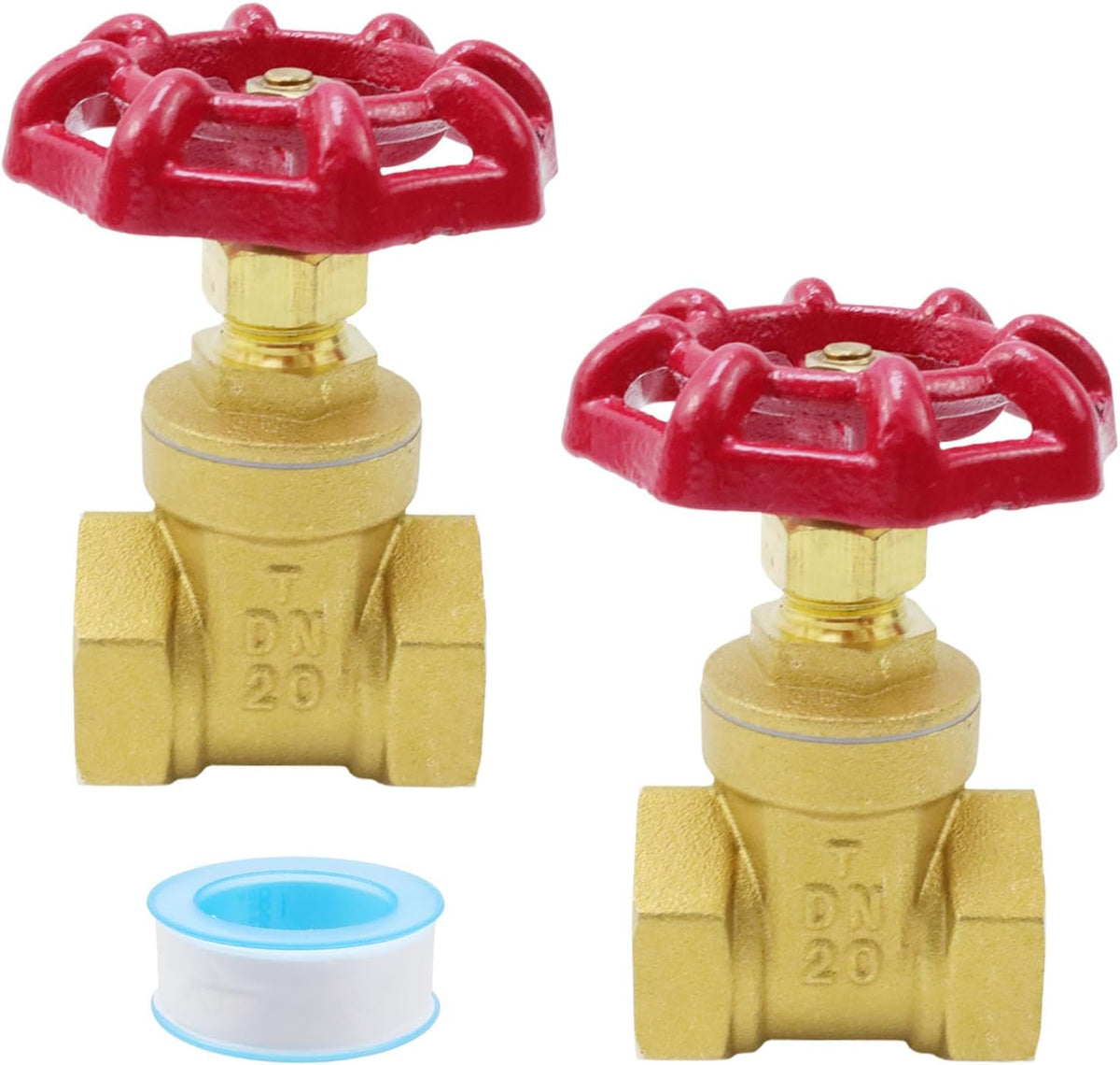 Antrader 3/4" Gate Valve Brass,Manual Rotary Sluice Valve with Wheel Handle