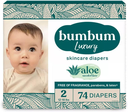 Bum~Bum Diapers, Size 2, 74 Count, Fragrance-Free