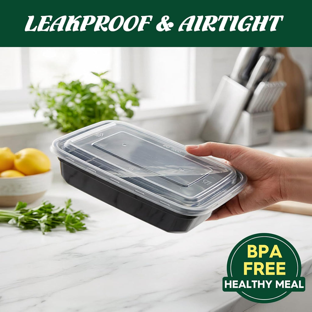 Meal Prep Containers with Lids 32oz 100 Pack (200 Piece)