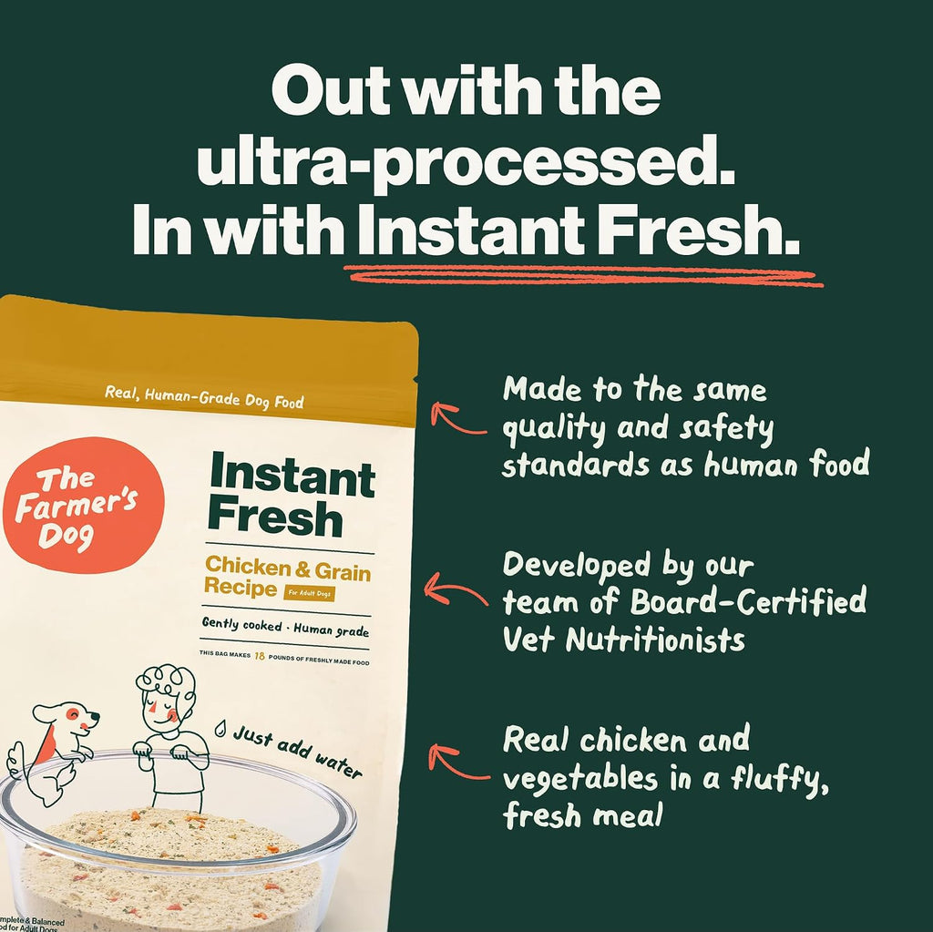 Instant Fresh Chicken, 2 lb Bag Makes 6 lbs of Dog Food