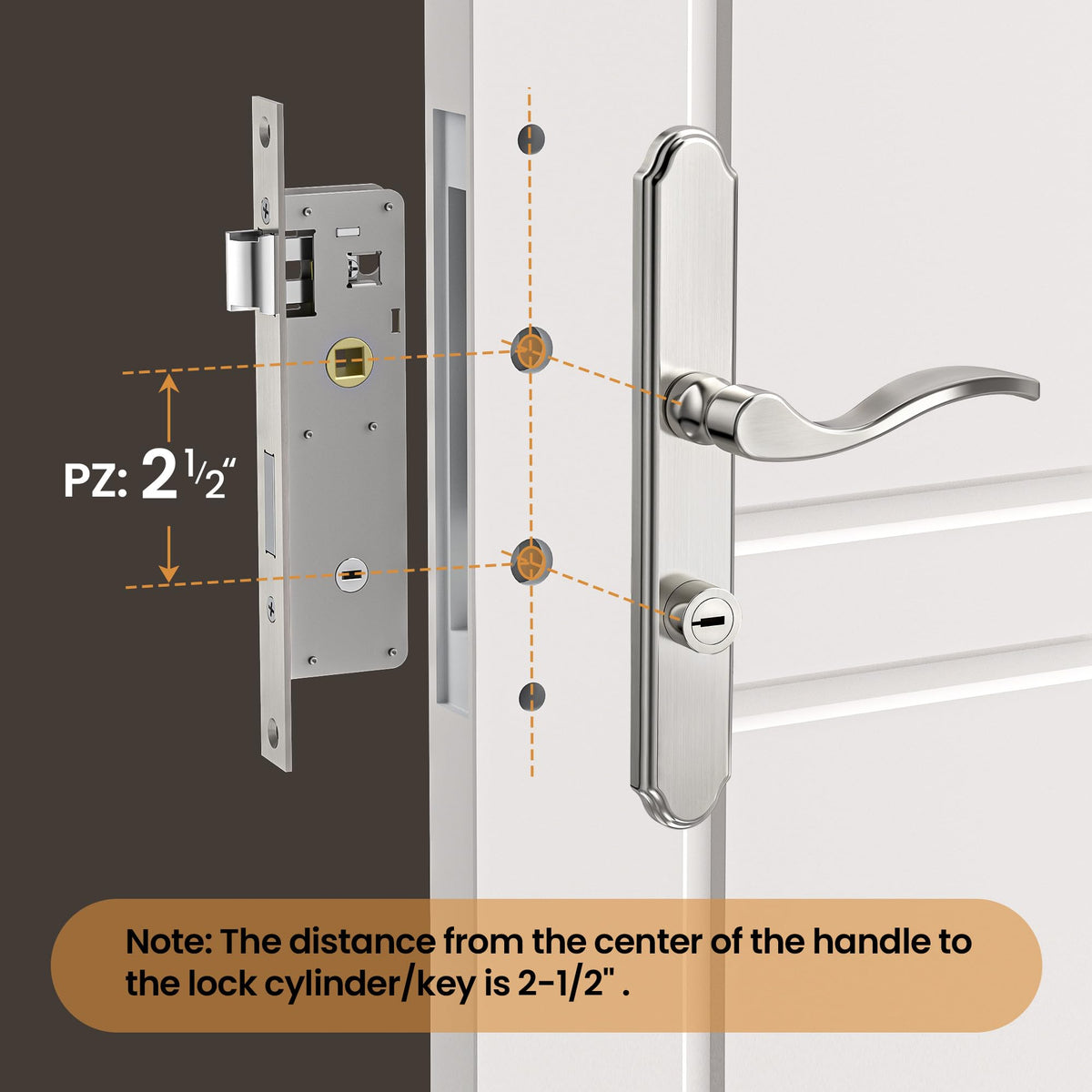 Storm Door Handle Complete Set,Mortise Keyed Lever Mount Latch withDeadbolt