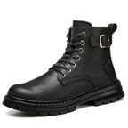 Steel Toe Work Boots for Men, Black Construction Boots, Men Size 10.5