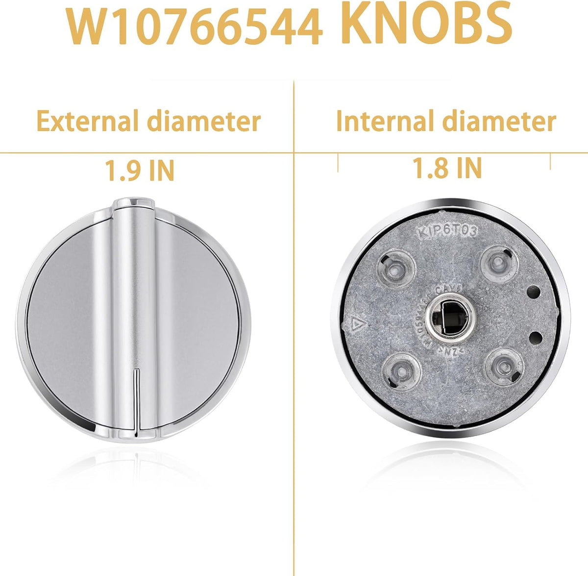 Gas Stove Knobs for Whirl-Pool Model WFG540H0ES1 WFG540H0ES0 WFG715H0ES0 WFG715H0ES1 WFG540H0AS1 Oven Knobs Replacements.(5 Pcs)