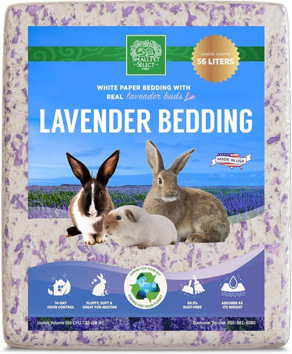 Lavender Paper Bedding, Odor Control, 56 L | With Real Lavender, Soft Absorbent Bedding, Made in USA