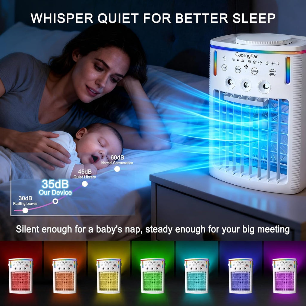 2026 New 4-in-1 Portable Air Conditioners, Portable AC for Car, Ac Unit with 1500ML Water Tank, 3 Modes & 3 Speeds