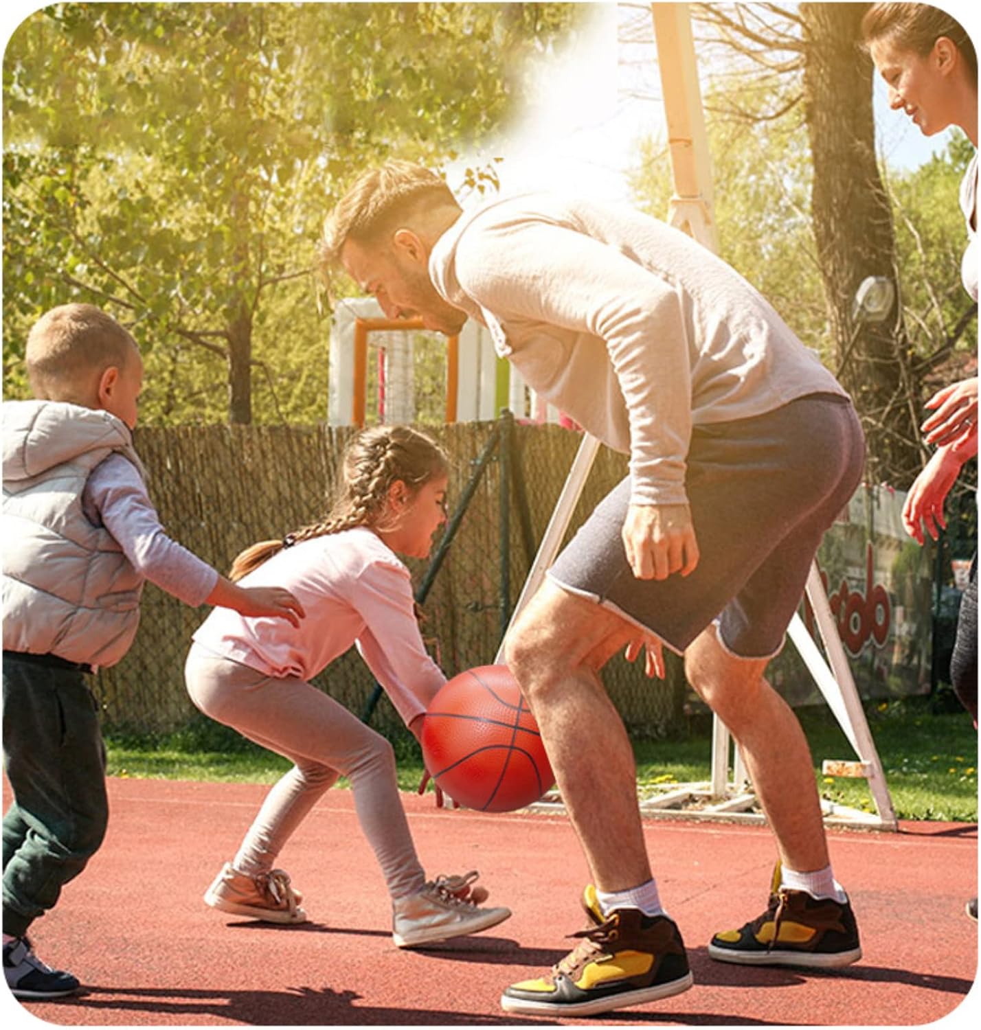 Soccer Basketball Football Small Sports Bouncy Balls with Hand Pump for Kids and Toddlers - (Pack of 3) 6-Inch