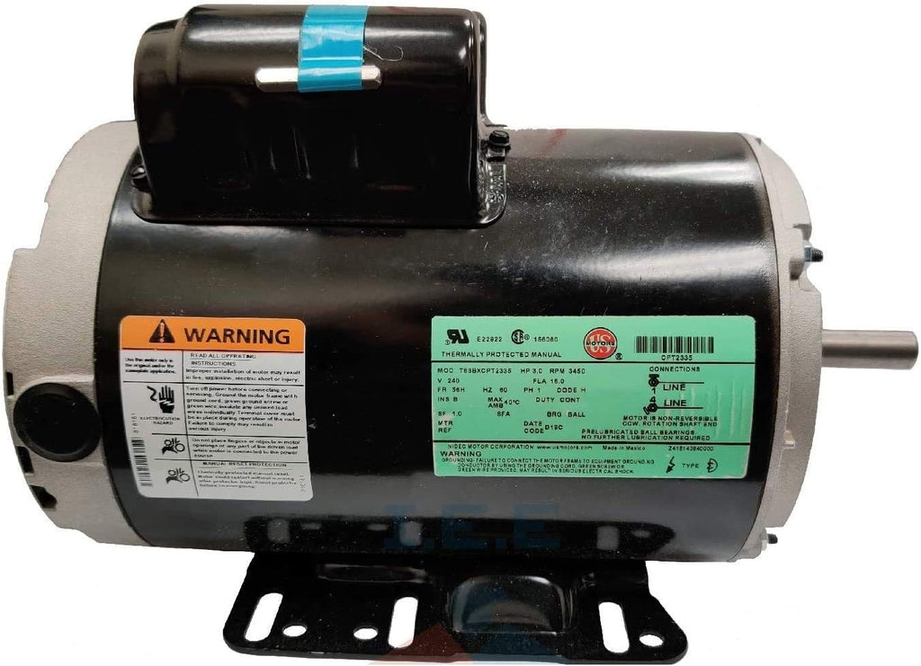 3 HP 3450 RPM Electric Motor COMPRESSOR DUTY 56 Frame 1 Phase 5/8 Shaft