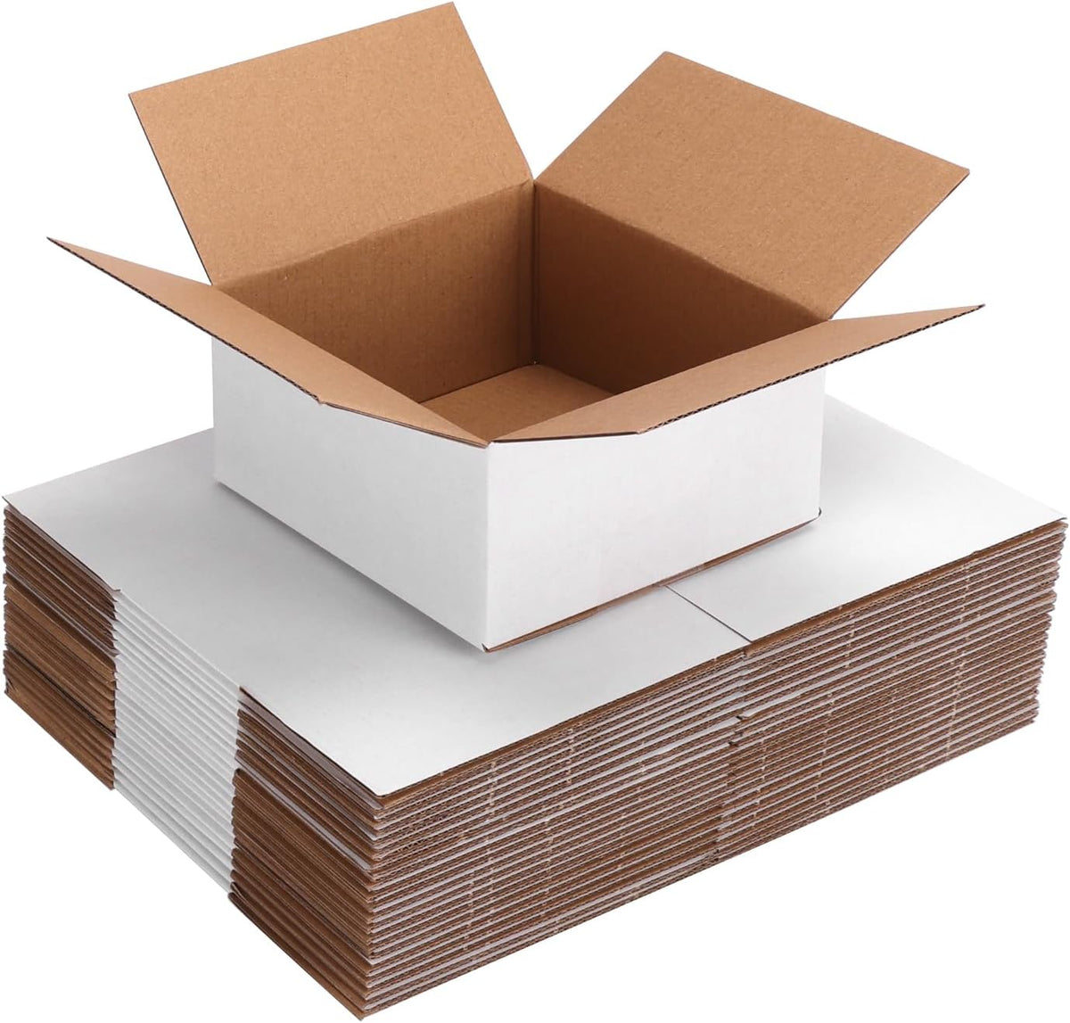 25-Pack Shipping Boxes 6x6x3 Inches, White