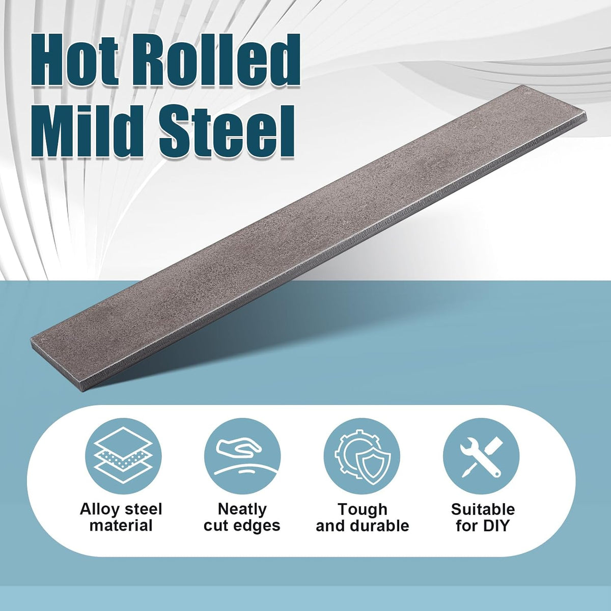 2 Pcs 2 x 1/4 x 12 Inch Steel Flat Bar Metal Hot Rolled Steel Plate | 6mm x 50mm x 305mm Flat Plate Solid Plain Metal