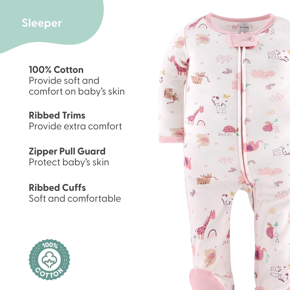 Baby Layette Gift Set for Girls - 23 Piece Newborn Girl Gift Sets, Baby Clothes & Essentials - Rainbow Safari