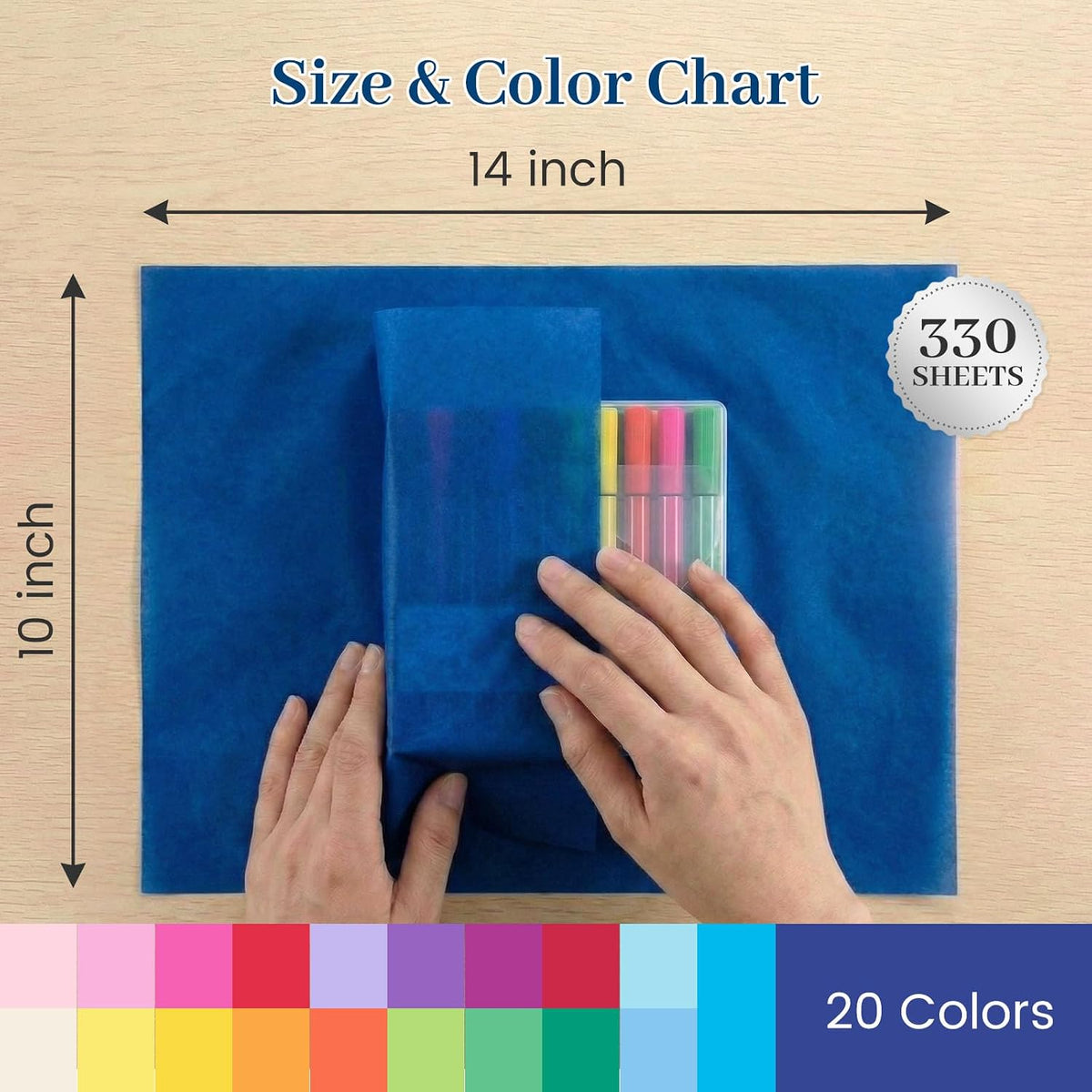 330 Sheets Tissue Paper Bulk, 14X10 inch Colored Gift Tissue Paper