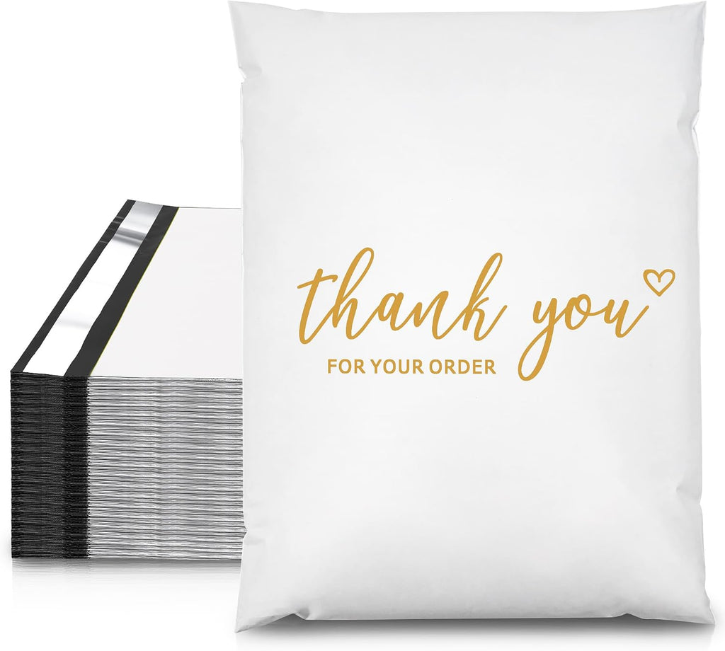 Thank You Poly Mailers 14.5x19 Inch, 50 PCS, White