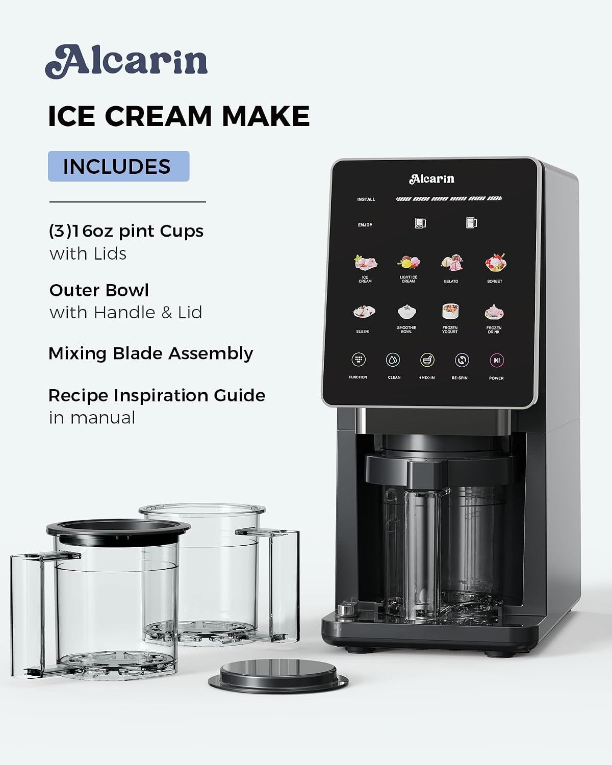 Ice Cream Maker with 3 Pints(Not Freezer) Frozen Treat Machine