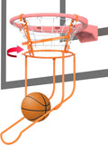Rotatable Basketball Return Attachment: Heavy Duty Basketball Rebounder with Stable Large Hooks Set for 14"-18" Rim