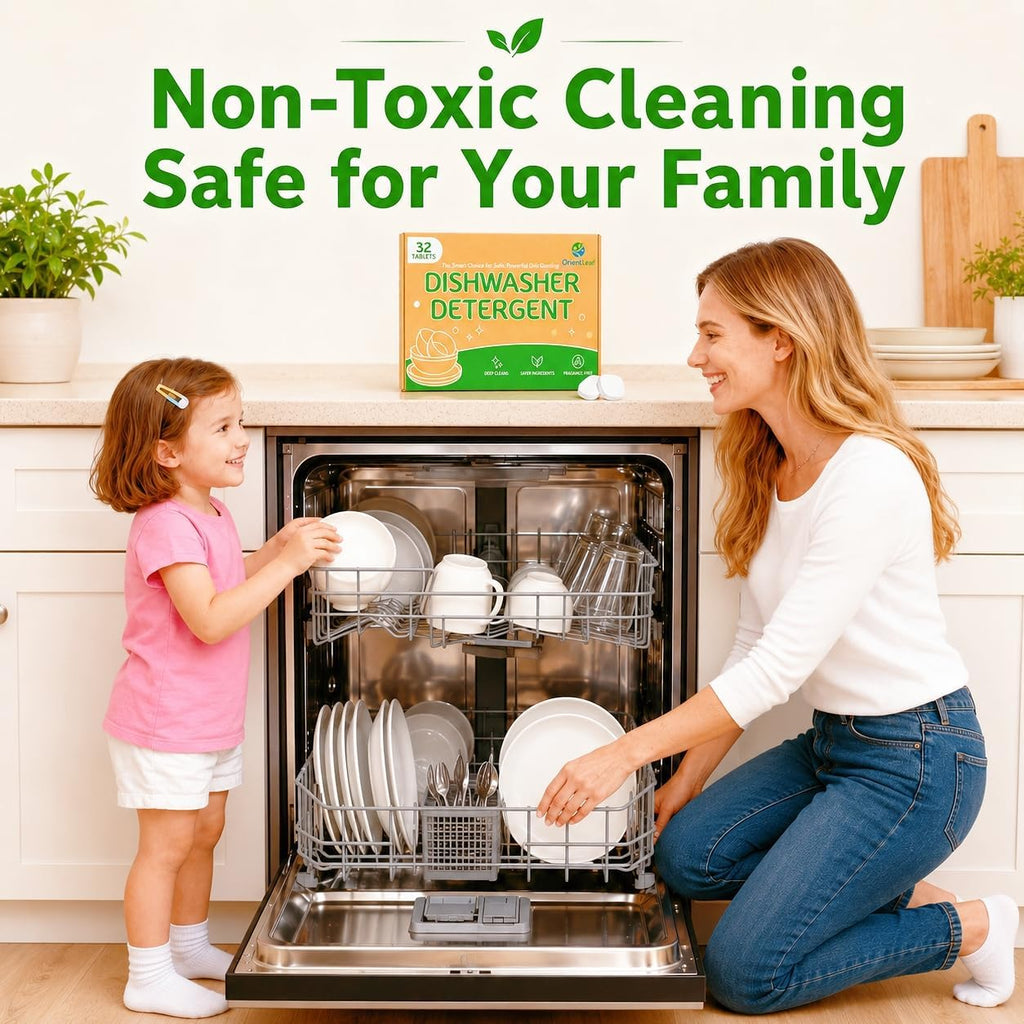 Dishwasher Detergent Cleaner, 32 Cleaning Tablets Fragrance Free