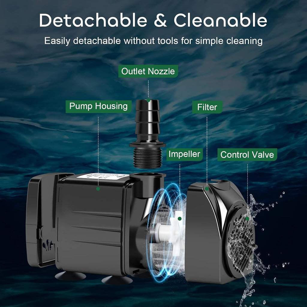 550GPH Submersible Pump 30W Fountain Aquarium Water Pump