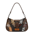 Wrangler Shoulder Bag for Women Western Small Purse Handbag Patchwork Coffee