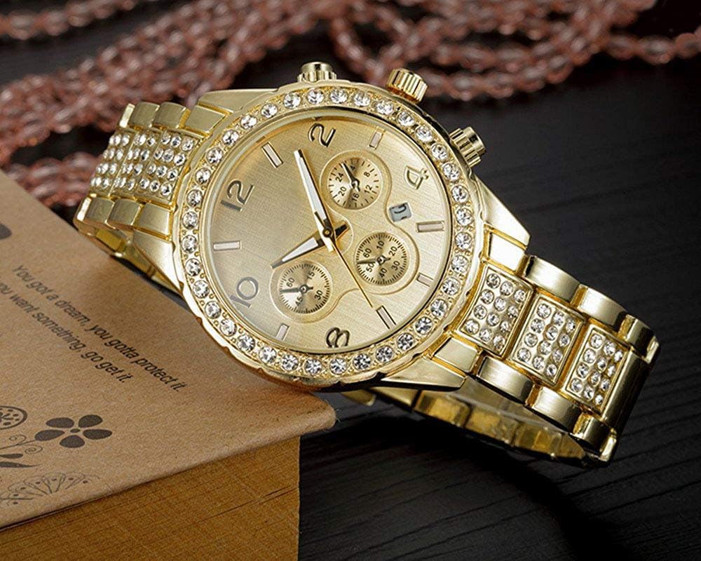 Unisex Diamond Watches Men and Women Fashion Rose Gold Silver Stainless Steel Calendar Quartz Watch