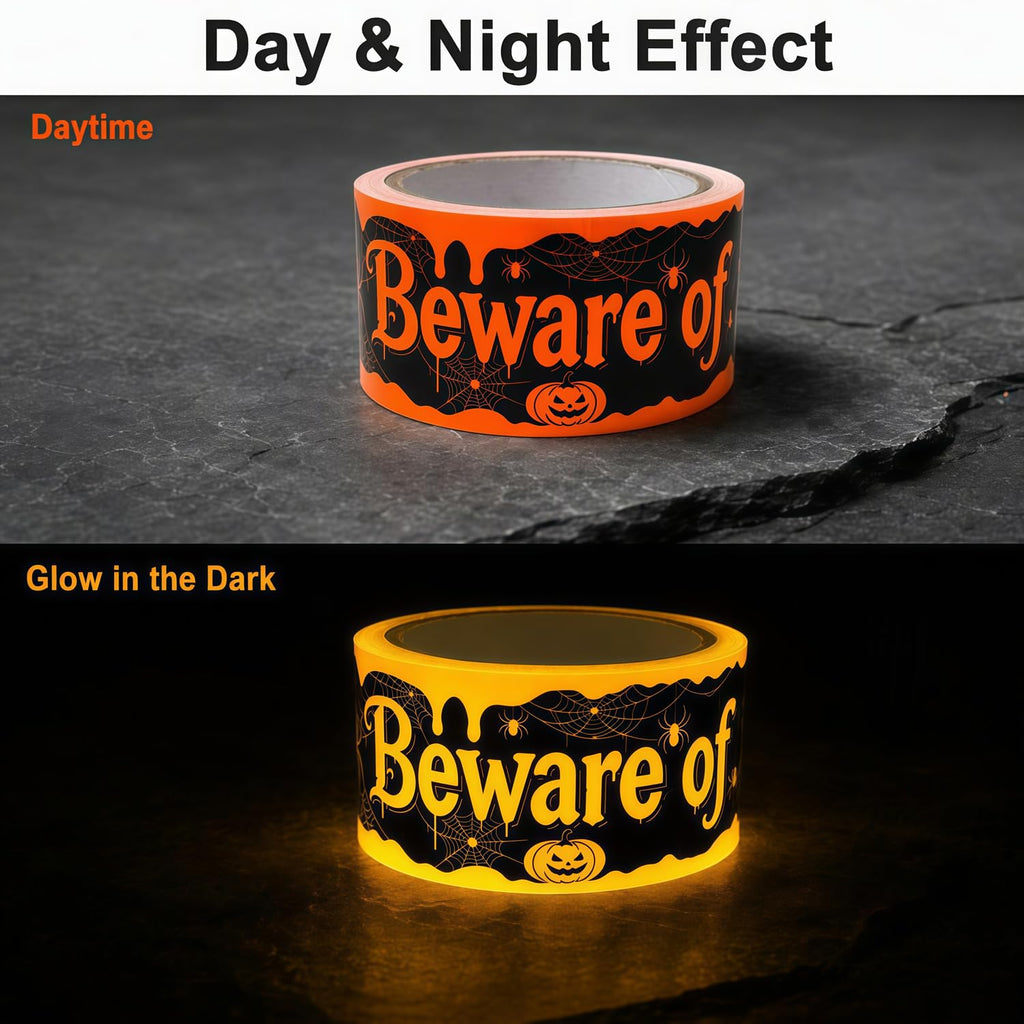 Glow in the Dark Halloween Caution Tape 2" x 20 FT Roll