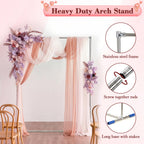 Wedding Arch Backdrop Stand, Heavy Duty 7FT Tall, 4FT Wide Square Rectangular Wedding Arch Frame for Parties Ceremony